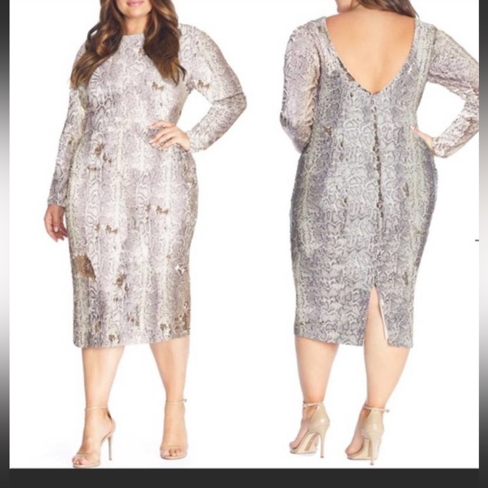 Dress the Population Emery Python Dress